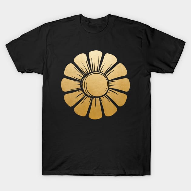 Flower Gold T-Shirt by Design Anbay